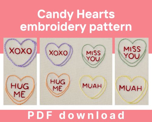 embroidery resource library: Candy Hearts