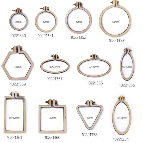 Mini frames of various shapes and sizes on Etsy