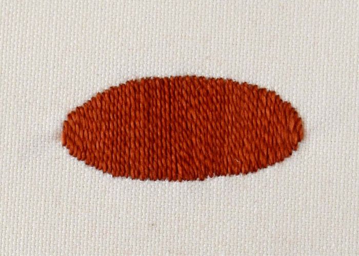 Front side of Laid work embroidery