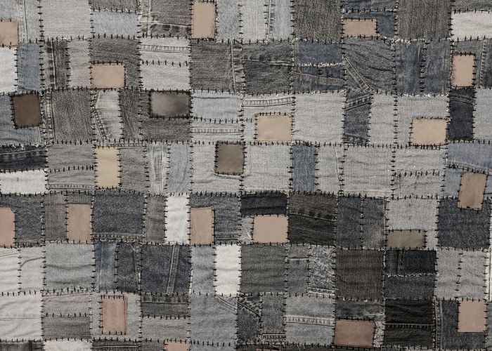 Tissu rapiécé denim gris
