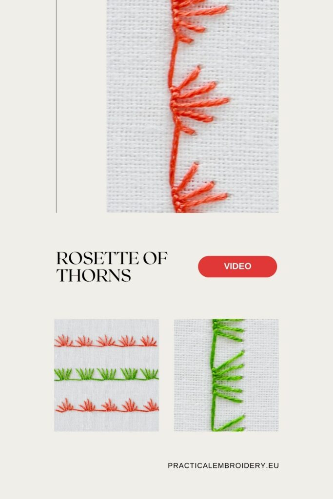Rosette of thorns embroidery video tutorial PIN