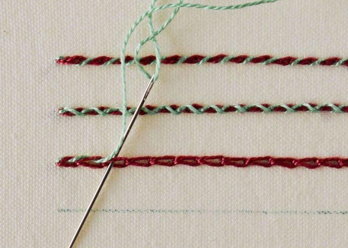 Point de chaînette fouetté étape 4jpg