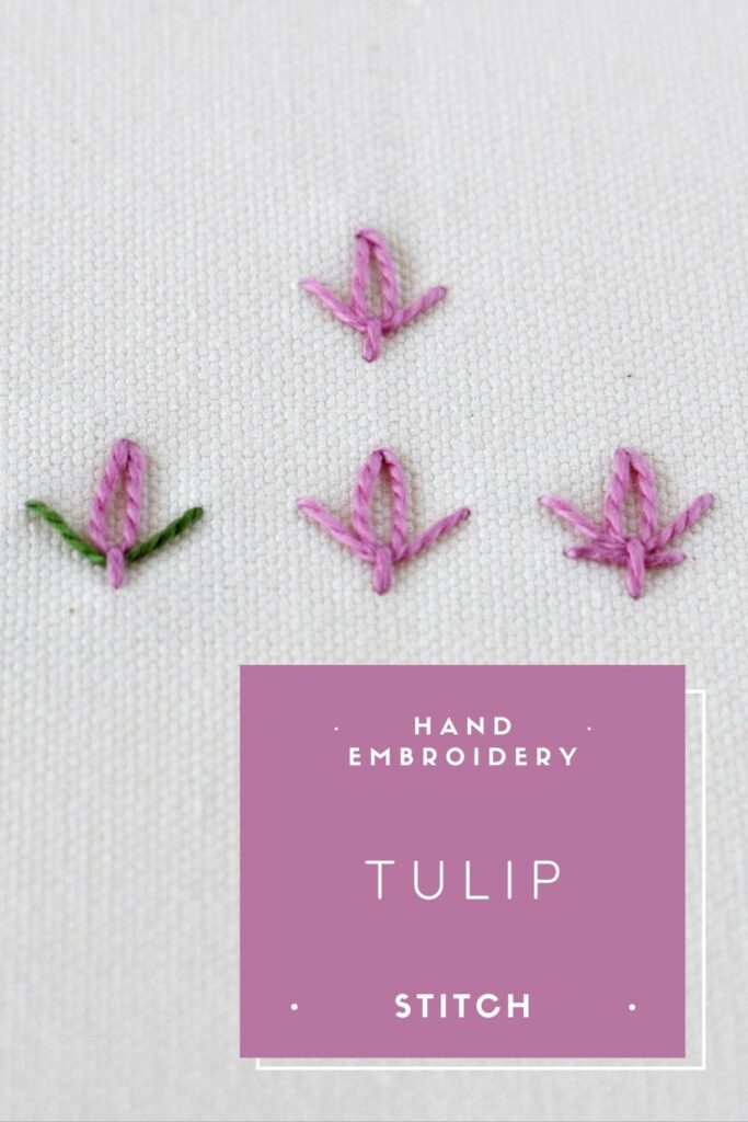 Tulip Stitch embroidery tutorial PIN image