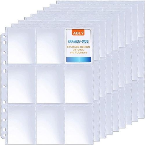 Embroidery floss storage ideas - 9 pocket clear plastic sleeves for ring binder on Amazon