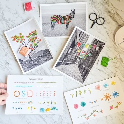 Basic skill course - embroidery on paper on Etsy