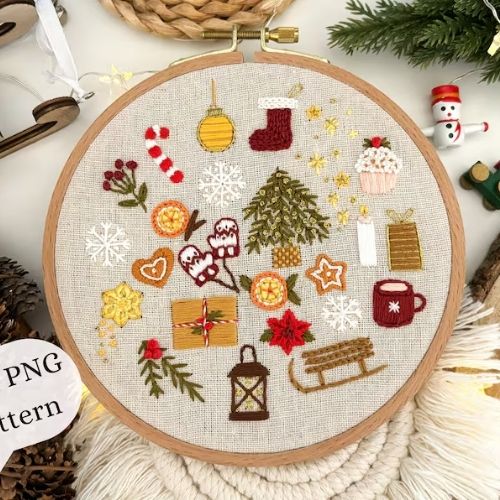 Christmas Advent Embroidery Calendar - embroidery pattern by SlavnaEmbroidery on Etsy