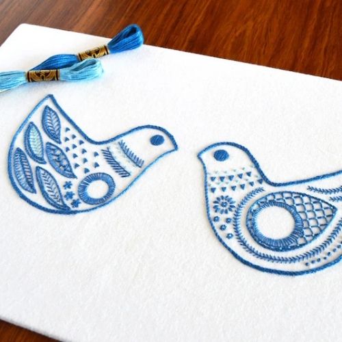 Scandi Birds, a hand embroidery pattern KFNeedleworkDesign auf Etsy