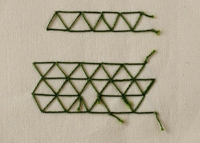 Point turc triangulaire envers