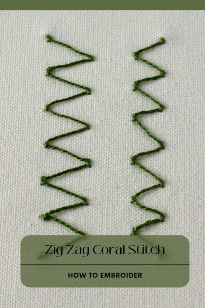 Impara a ricamare il punto corallo Zig Zag