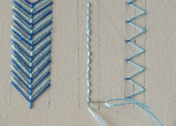 Broderie au point de mouche bicolore Étape 12