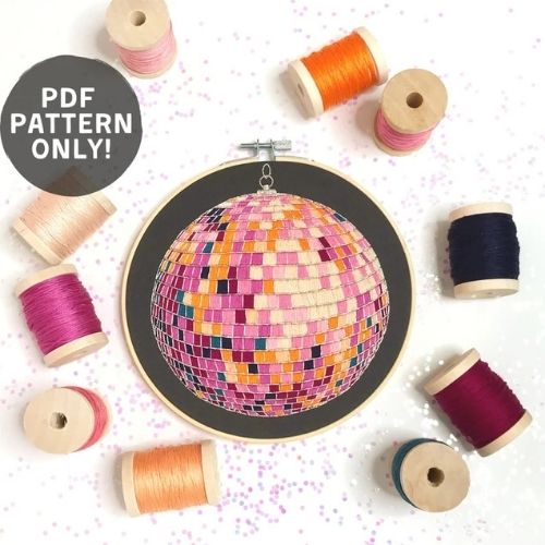 Party Disco Ball Hand Stickanleitung von CristinMorganThread auf Etsy
