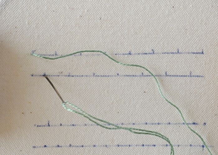 Triple Blanket Stitch hand embroidery tutorial step 1 image