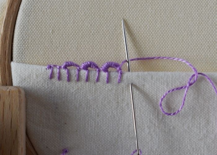 Bullion Picot Buttonhole Edging embroidery tutorial step 6 image